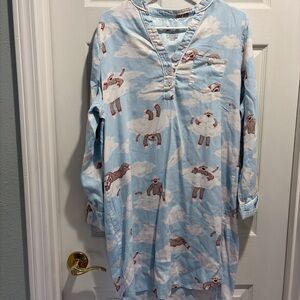 Nick & Nora Light Sock Monkey in Clouds  Nightgown L